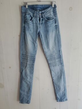 G-Star Light Blue Ribbed Knee Skinny Jeans